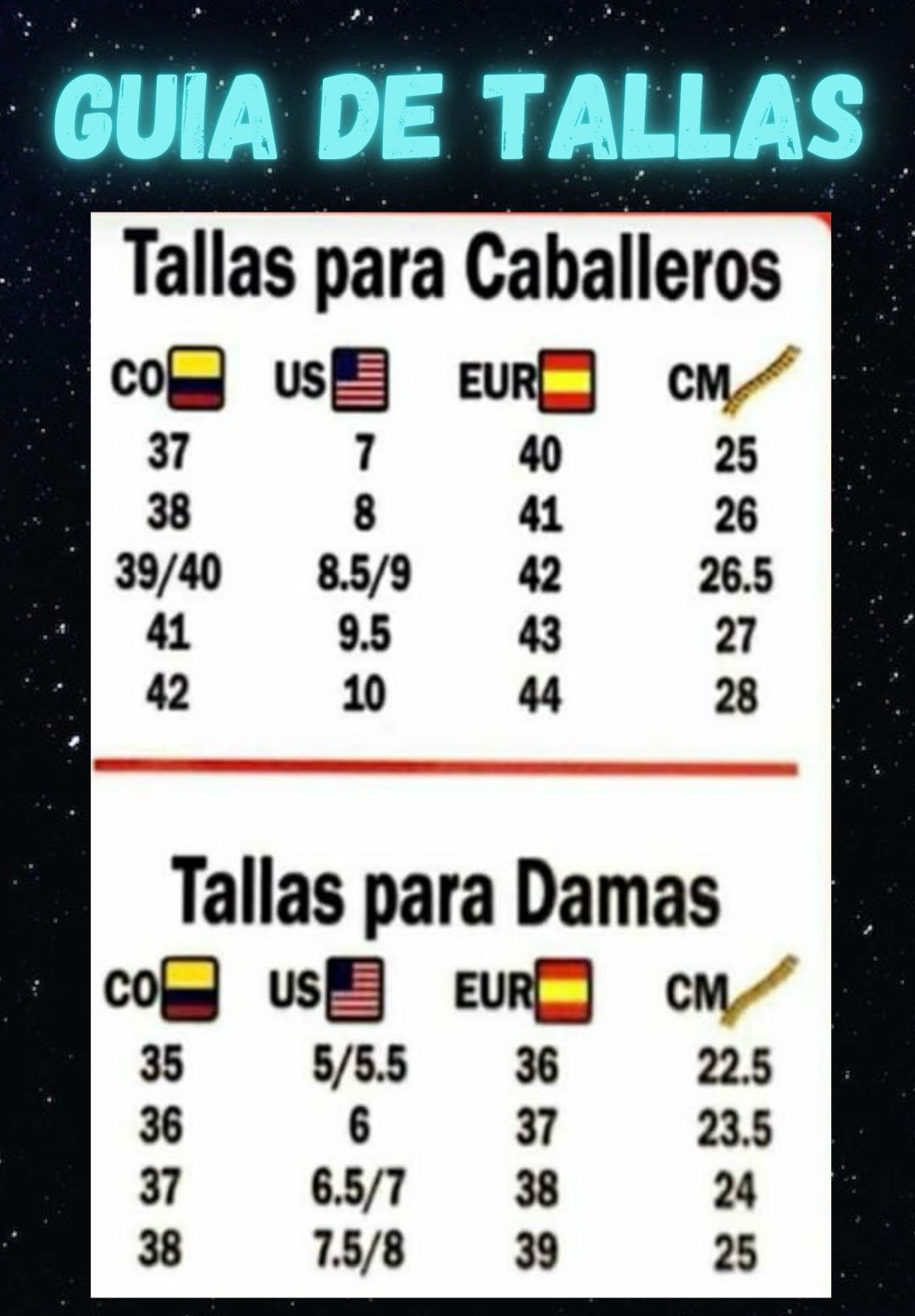 Guía de Tallas